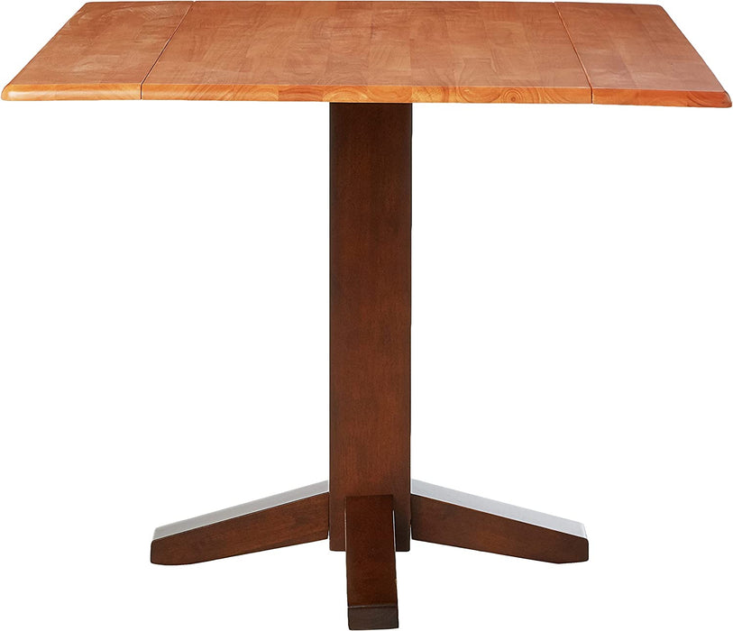 Square Dual Drop Leaf Dining Table in Cinnamon/Espresso