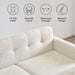 Cream Beige Button Tufted Loveseat Sofa