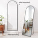 Arched-Top Mirror for Bathroom, Black Metal Frame