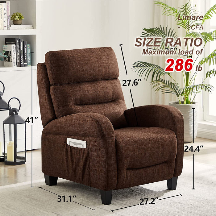 Contemporary Lounge Recliner Chair, Brown