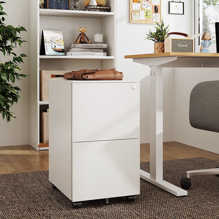Lockable Mobile File Cabinet for Legal/Letter/A4 Files