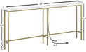 Modern Console Table with Power Outlet and Gold Frame