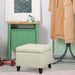 Cream Ottoman with Hinged Lid and Legs