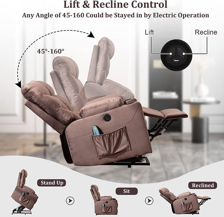 Power Lift Recliner Chair with Massage and Heat