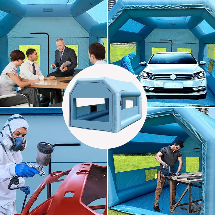 Portable Paint Spray Mobile Booth Inflatable tent car paint cabin with  Windows