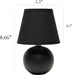 Mini Ceramic Globe Table Lamp Set in Black