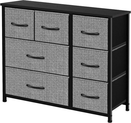 Grey Fabric Drawer Dresser for Home Organization