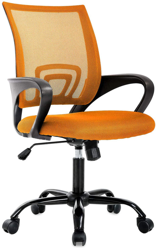 Affordable Orange Mesh Office Chair with Lumbar Support