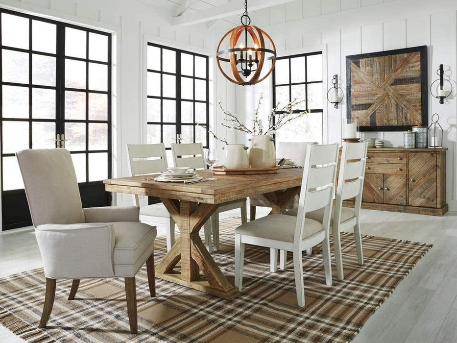 Grindleburg Farmhouse Reclaimed Wood Dining Table, Seats up to 6