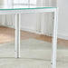 Transparent Glass Top Dining Table with Metal Legs