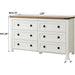 Rustic White Dresser with 6 Drawers for Bedroom Storage