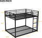 Metal Bunk Bed Full over Full, Ladder, Guard Rails, Black