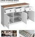 Farmhouse Buffet Cabinet, Wine Storage, Adjustable Shelves