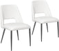 Set of 2 Cream Velvet Dining Chairs