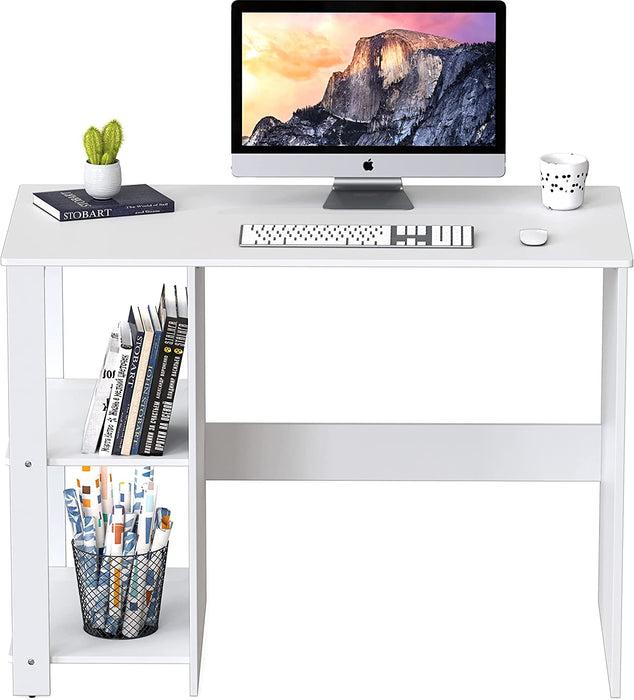 White Desk with Shelves for Home Office