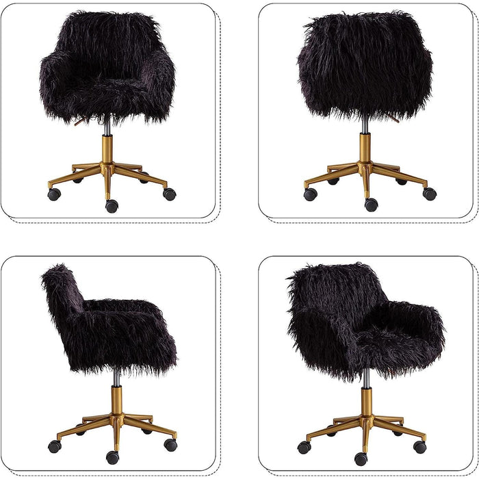 Soft Faux Fur Swivel Chair for Home Office