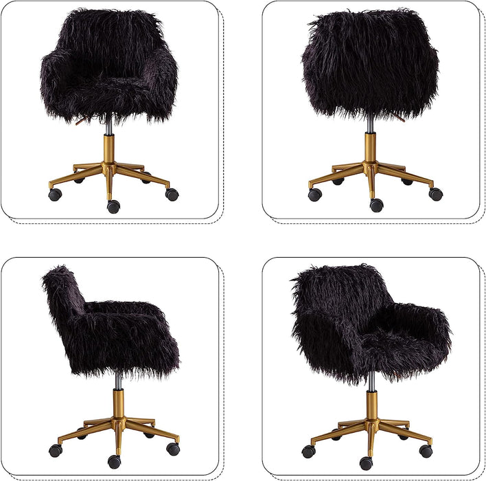 Soft Faux Fur Swivel Chair for Home Office