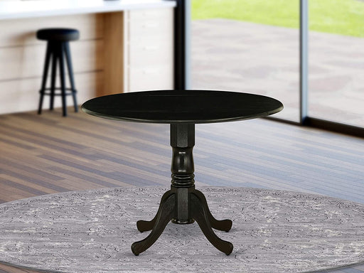 Wood Dining Room Table with round Tabletop, Black Finish