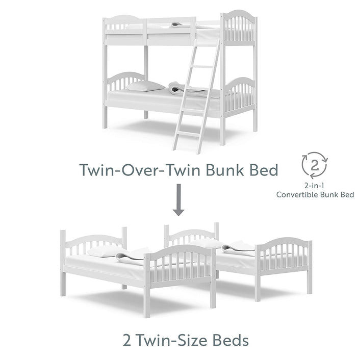 Triple Metal Bunk Bed Frame, White