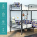 Twin-Over-Full Bunk Bed, Blue Metal