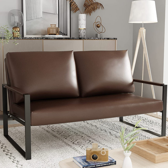 Modern Brown Loveseat and Chair Set