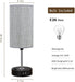 Grey Shade Bedside Table Lamp - 3-Way Touch
