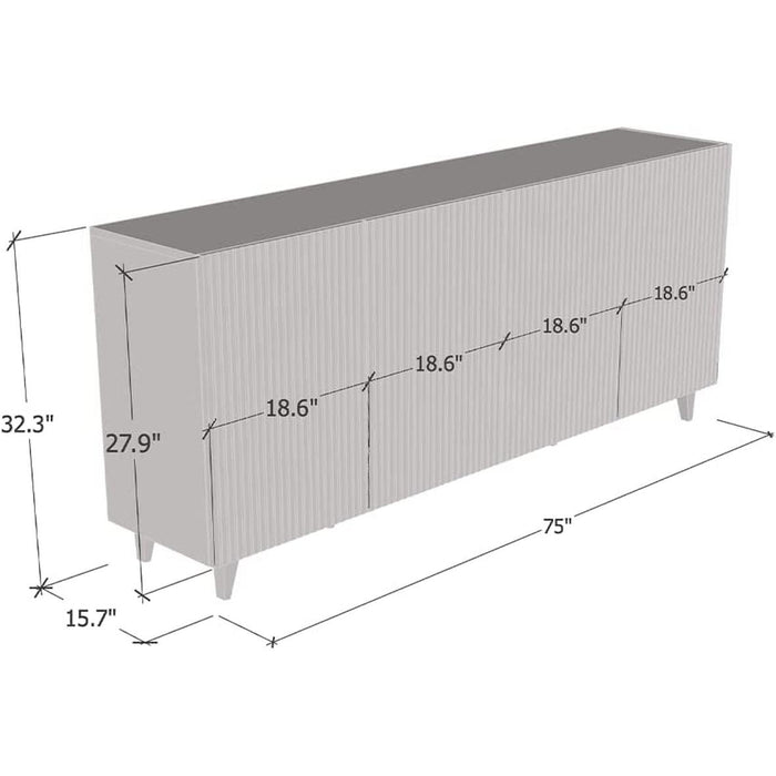 Pafos 4D 75″ Sideboard, Oak