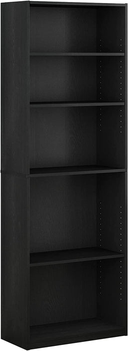 JAYA Black 5-Tier Bookcase for Home