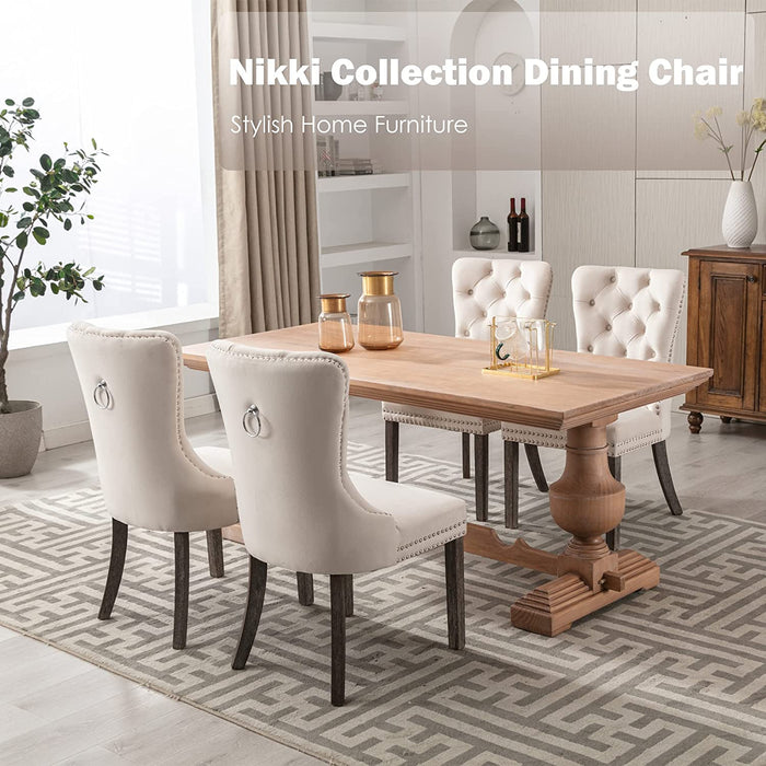Dining Chairs Set of 6, Velvet Nikki Collection Dining Room Chair Upholstered Modern Luxury