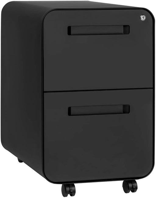 Modern Black Mobile File Cabinet for Commercial Use