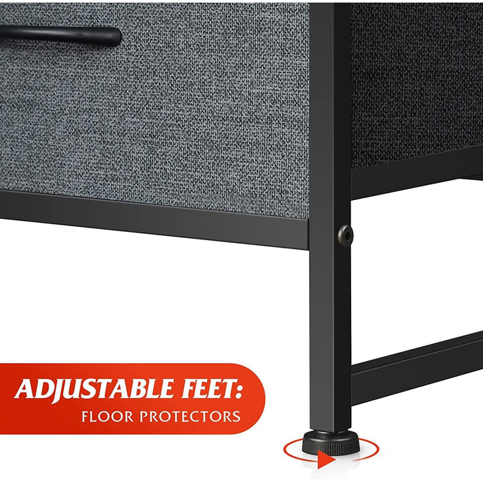 6 Drawer Dark Grey Fabric Dresser