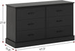 Double 6-Drawer Wood Storage Tower Organizer