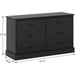 Double 6-Drawer Wood Storage Tower Organizer