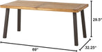 Christopher Knight Home Della Acacia Wood Dining Table