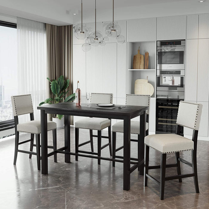 5-Piece Counter Height Dining Table Set for Small Space