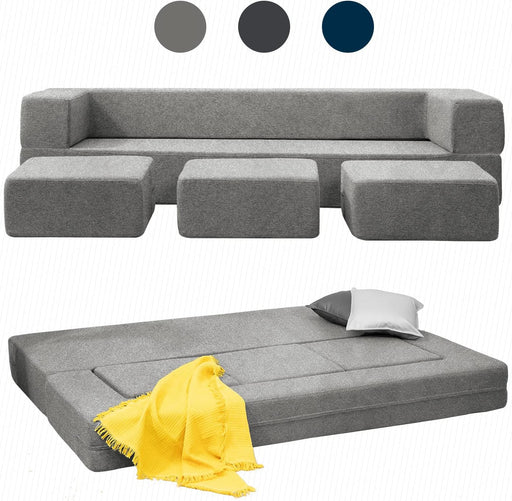 Convertible Velvet Sofa Bed with Memory Foam