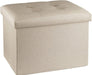 Foldable Beige Ottoman for Small Spaces