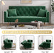 Green Velvet Sofa Bed with Adjustable Backrest