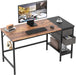 47″ Desk with Drawers and Shelves for Home Office