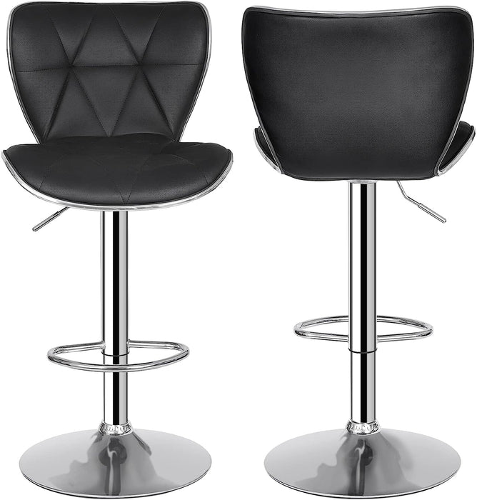 Modern Black Swivel Barstools, Set of 4