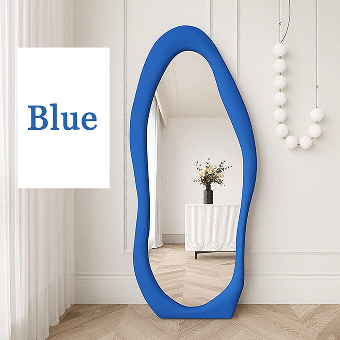 Blue Irregular Wavy Full-Length Mirror