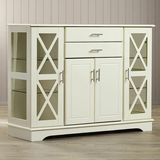 White Wooden Storage Cabinet Dining Sideboard
