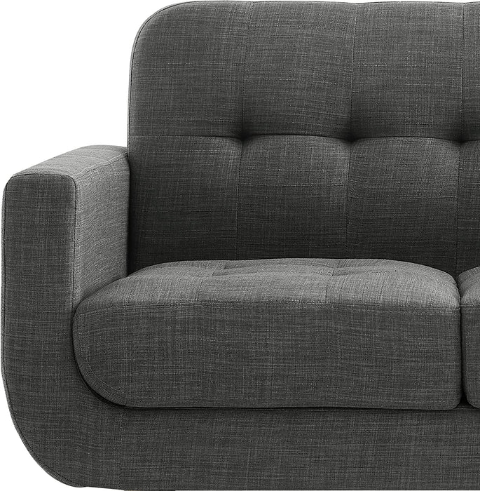 Elena Linen Accent Armchair, 2-Seat, Dark Gray