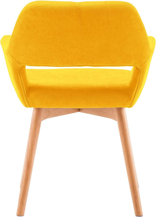 Set of 2 Yellow Modern Accent Dining Chairs