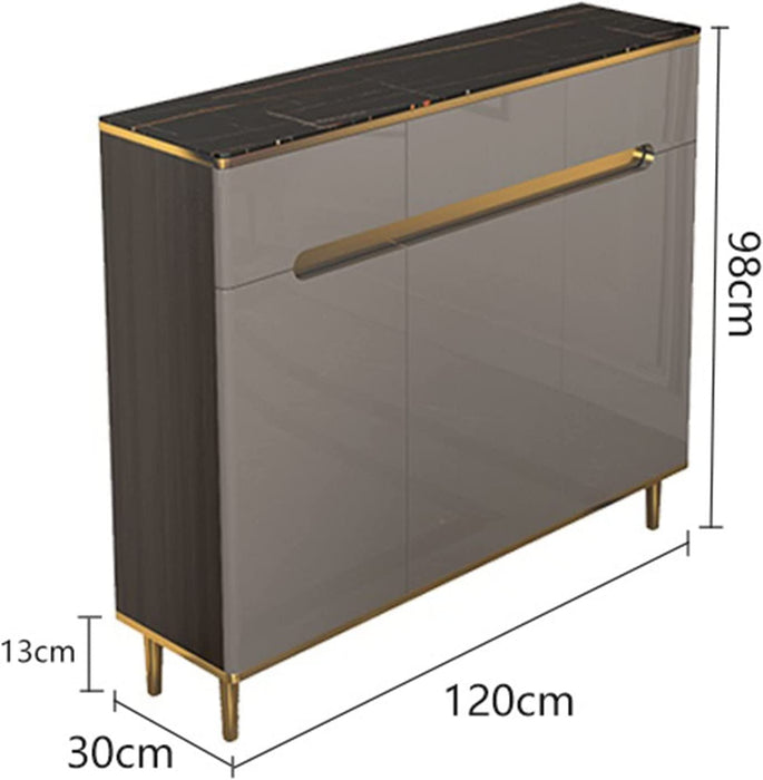 Grey Ultra-Thin Buffet Storage Cabinet