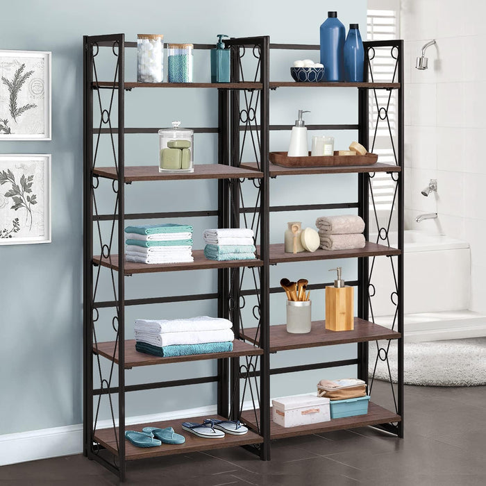 5-Shelf Folding Bookcase for Any Room