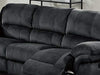 Black Padded Suede Manual Motion Sofa Set