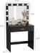 Black Vanity Table with Lighted Mirror and Drawer