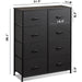 Fabric Storage Tower with 8 Drawers, Charcoal Black