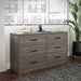 Grey Oak 6-Drawer Edgewater Dresser